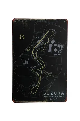 Produktbild von Blechschild - Suzuka Japan - Formula 1 - Vintage blechschild - Metallschild - Retro blechschild - Metall poster