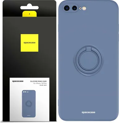 Image de Coque en silicone SPACECASE Coque en silicone avec anneau pour iPhone 7/8 Plus Bleu