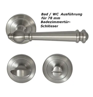 Produktbild von Massiv Messing Türbeschlag Kos R WC Nickelmatt Türdrücker Türklinke