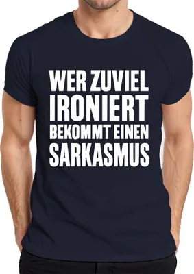Immagine prodotto di Chi ironizza troppo fa del sarcasmo: regalo da uomo T-shirt, Navy, XL