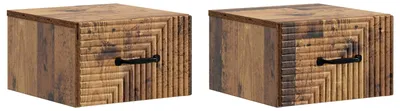 Zdjęcie produktu dla Wisząca Szafka Nocna 2 pcs Stare drewno 34,5 x 33 x 20 cm