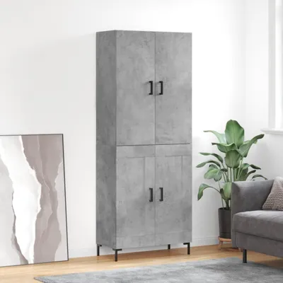 Produktbild von vidaXL Highboard Betongrau 69,5x34x180 cm Holzwerkstoff