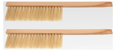 Produktbild von Bienenstockbürste 2 Stück mit Holzgriff, zweireihige weiche Schweineborsten, Reinigungsbürste für Waben und Türschienenpflege