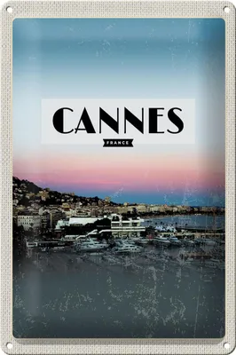 Produktbild von Blechschild Reise 20x30cm Cannes France Panorama Bild Urlaub