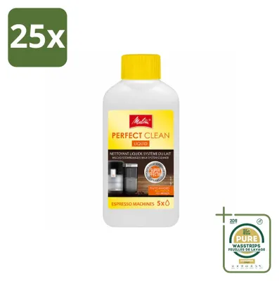 Produktbild von 25 x Melitta Perfect Clean Melksystemreiniger für Kaffeevollautomaten 250 ml - Vorratspackung - 25 Stücke
