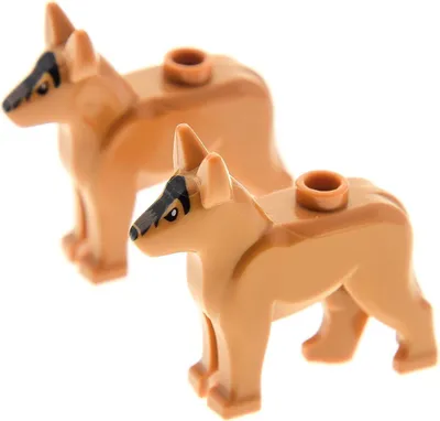 Produktbild von 2x Lego Tier Hund City Schäferhund hell nougat braun 4441 4614195 92586pb01