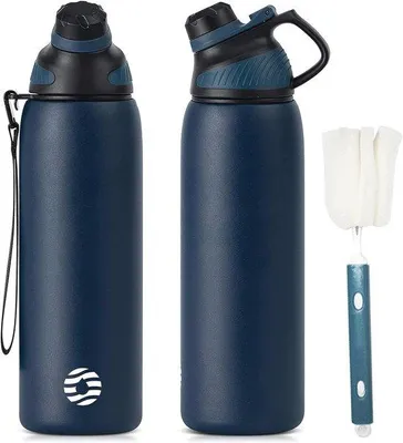Productafbeelding van Famanu waterfles, BPA-vrij, met magnetische sluiting – lekvrij en geschikt voor koolzuurhoudende dranken – thermosfles voor school, fitness en