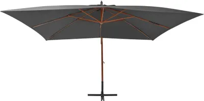 Obrázek produktu pro vidaXL Ampel deštník s dřevěnou tyčí 400x300 cm antracitový