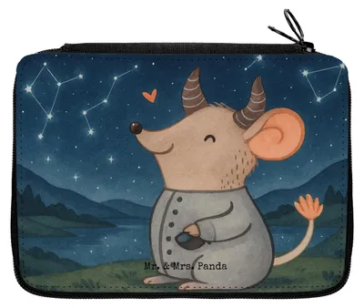 Produktbild von Mr. & Mrs. Panda Mäppchen Stier Astrologie Design - Weiß - Geschenk, Sternzeichen, Etui für Stifte, Tierkreiszeichen, Schlampermäppchen, Bleistiftetui, Federmäppchen