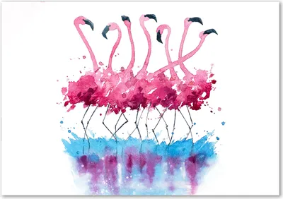 Produktbild von Tulup® Glas-Bild - 100 x 70 - Wandbild aus Glas - Wandkunst - Wandbild hinter gehärtetem Sicherheitsglas - Kunst: modern & klassisch - Flamingos - Rosa
