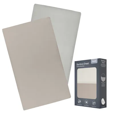 Obrázek produktu pro Lionelo Dětské bambusové prostěradlo do postýlky a kolébky, 2 kusy (sada), 118x60 cm - bílo-béžová