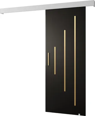 Produktbild von MEBLE KRYSPOL  Schiebetürsystem SALWADOR Y mit Schienenabdeckung, Einbautüren, 90x204cm, Schwarz