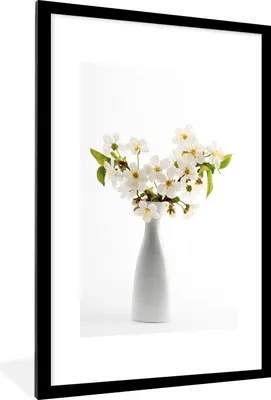 Produktbild von MuchoWow® Gerahmtes Poster Stillleben - Vase - Blumen 60x90 cm - Poster mit Schwarzem Bilderrahmen Wandposter Rahmen Foto Bilder - Dekoration - Wandposter Wohnzimmer - Hochwertig