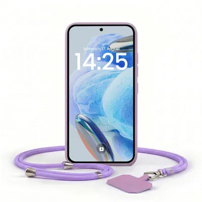 Produktbild von Handyhülle für Xiaomi Redmi Note 12 Pro 5G mit Handykette Band Kordel Hülle Case Schutzhülle Lila Violett