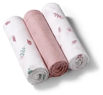 Produktbild von Musselinwindeln 3er-Set, 100 % Baumwolle, 70 x 70 cm, Rosa