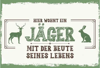 Produktbild von vianmo Holzschild 20x30 cm Hier wohnt ein Jäger mit der Beute