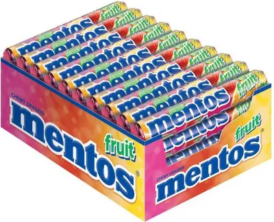 Produktbild von Mentos Fruit Kaubonbons 40x 38g Rollen
