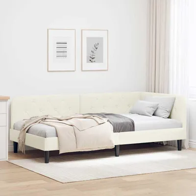 Immagine prodotto di Maison Exclusive - Letto angolare color crema 90 x 200 cm in velluto