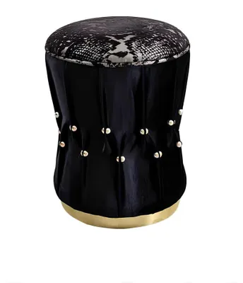 Image de Tabouret noir en acier inoxydable Meubles de salon Aménagement élégant de l'appartement