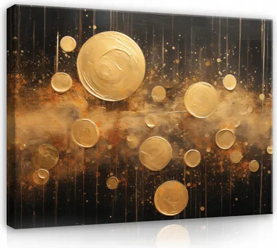Produktbild von Bilder Abstrakt gold schwarz Modern 120x80 cm XXL Canvas Bild auf Leinwand Leinwandbilder Leinwandbild Wandbilder Wohnzimmer Schlafzimmer