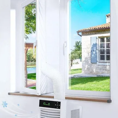 Obrázok produktu pre Sada na utesnenie vzduchu – sada na utesnenie vzduchu pre mobilné klimatizačné jednotky a sušičky, otočné žeriavy, strešné vikiery, biela, nie je potrebné vŕtanie
