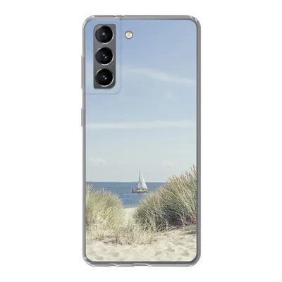 Produktbild von MuchoWow® Handyhülle Schutzhülle Hülle für Samsung Galaxy S21 Nordsee - Dünen - Boot Silikon Softcase Handy Hülle - Softcase