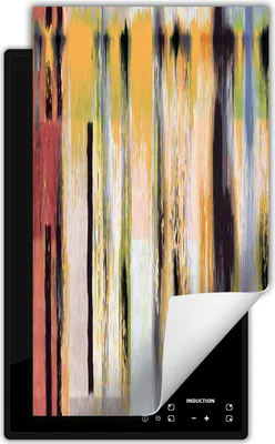 Produktbild von DarHaus Herdabdeckplatte 1 teilig 30x52 cm Anti Rutsch Matte Aufrollbar, bunt - Holz