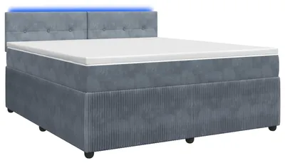 Zdjęcie produktu dla Łóżko sprężynowe z materacem ciemnoszare 180 x 200 cm aksamitne