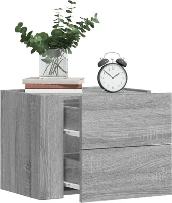 Productafbeelding van vidaXL Wandtafel/Nachtkastje, 2 stuks, Sonoma eikenlook, 45x30x35 cm