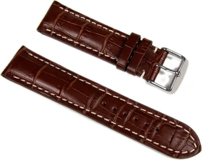 Produktbild von Herzog Uhrenarmband 22mm | Wasserfestes Leder braun heller Naht 16371S