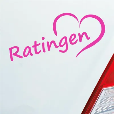 Produktbild von Auto Aufkleber Ratlingen Herz Stadt City Liebe Love Heart 17x8 cm Pink Sticker Heckscheibenaufkleber