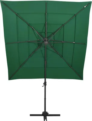Produktbild von vidaXL Sonnenschirm mit Aluminium-Mast 4-lagig Grün 250x250 cm