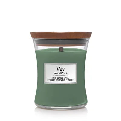 Immagine prodotto di Vaso di candele profumate medio Foglie di menta e quercia 275 g