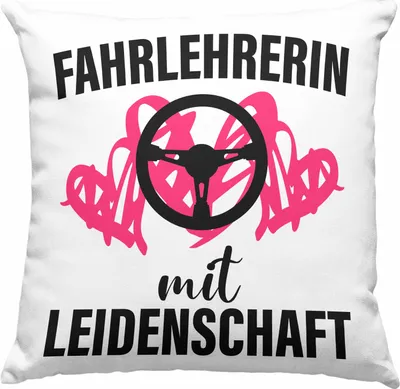 Produktbild von Trendation - Fahrlehrerin Geschenk Deko-Kissen mit Füllung 40x40 Geschenkidee für Fahrlehrerinnen Dank Dankeschön  Deko-Kissen mit Füllung 40x40 (Rosa)