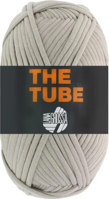 Produktbild von Lana Grossa THE TUBE 200 g weiches & gefülltes Schlauchgarn (Ø ca. 4-5 mm) ideal geeignet für Home-Accessoires und Taschen 114 m Farbe 015 - Graubeige