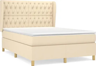 Produktbild von vidaXL Boxspringbett mit Matratze Creme 140x200 cm Stoff