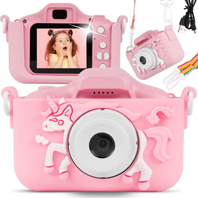 Produktbild von MalPlay Digitální fotoaparát pro děti Jednorožec | Fotoaparát Full HD | Mini Yaw | Pro děti od 6 let | Růžový
