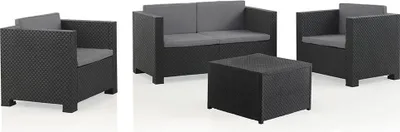 Image de Ensemble Salon Jardin Diva Tropea Salon De Jardin Complet 4 Places En Graphite - Sp Berner