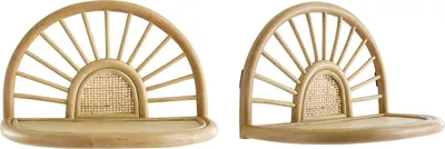 Produktbild von Miliboo - Wandregale aus naturfarbenem Rattan und Rohrgeflecht B40 cm (2er Set) BOW