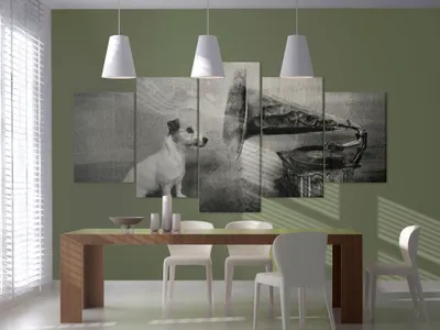 Produktbild von Akustikbild Abstrakt 200x100 cm 5-teilige Bilder Akustikschaum Hochleistungsschallabsorber Schallschutz Leinwand 5 tlg Wandbild Raumakustik Schalldämmung 030203-6