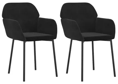 Image de vidaXL Chaise de salle à manger 2 pcs. noir velours