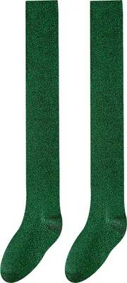Produktbild von 1 Paar Overknee-Socken, einfarbig, Glitzersocken, atmungsaktiv, bequem, elastisch, einfarbig, Wintersocken