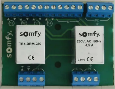 Zdjęcie produktu dla Przekaźnik odcinający Somfy top-hat dla 4 napędów TR4-DRM-230