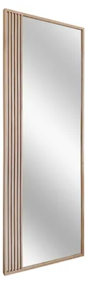 Zdjęcie produktu dla STYLER Lustro ścienne 60x150 cm prostokątne w ramie MDF dekoracja ścienna do salonu sypialni holu loftowy styl Lewis brązowe lamele