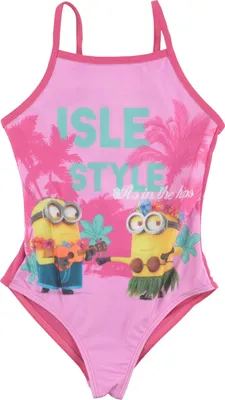 Produktbild von Minions Badeanzug für Mädchen – Isle Style Schwimmhose Badekleidung Kinder Rosa/Pink 98-104