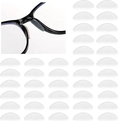 Produktbild von Famanu Antirutsch-Silikon-Nasenpads - Weiche, Selbstklebende Nasenflügel für Brillen & Sonnenbrillen (Transparent, 1mm)