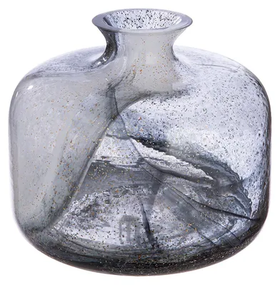 Image de Gilde Kragenvase, "Fumo", Glas, schwarz, weiß, VE 1, H. 18.5 cm, D. 22 cm 53270 4063387532706