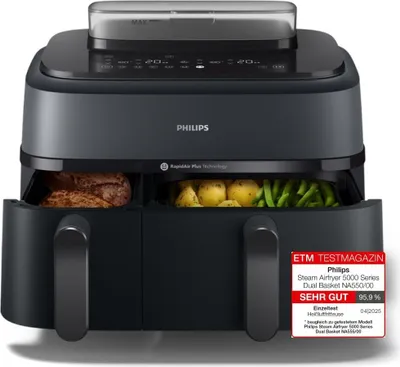 Obrázok produktu pre Philips 5000 series NA550/00, Teplovzdušná fritéza, 9 L, 1,4 kg, Rapid Air, 40 °C, 200 °C