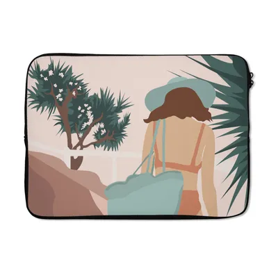 Produktbild von MuchoWow® Laptop Hülle 14 ZollSommer - Frau - Abstrakt Laptoptasche - Laptoptasche - Stoßsicher - Schutzhaube