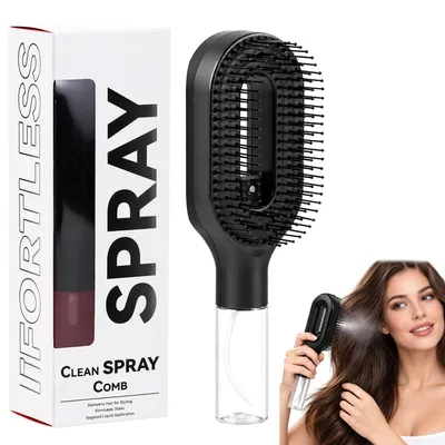 Produktbild von Haarbürste Sprühbürste Haarspray-Bürste - Sprühfunktion - 55 ml Wasserbehälter - Mit Etui